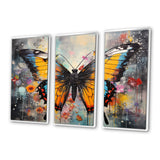 Orange Teal Butterfly Dancing Colors - Multi-Panels