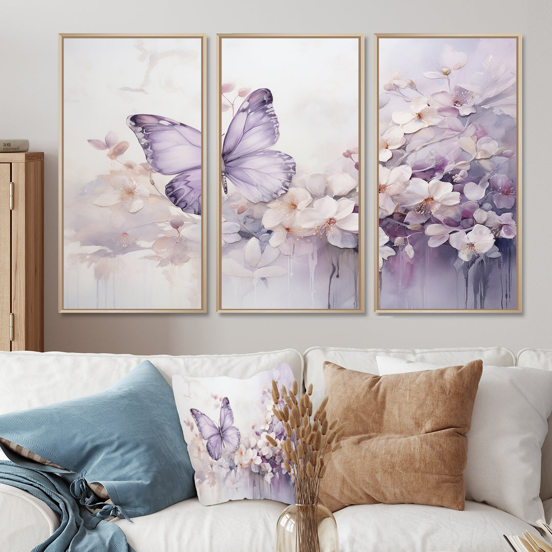 Purple Butterfly Enchanted Flight II - Multi-Panels