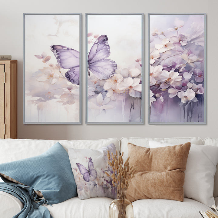 Purple Butterfly Enchanted Flight II - Multi-Panels