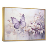 Purple Butterfly Enchanted Flight II - Animals Canvas Wall Art