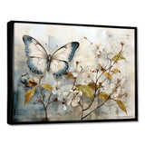 Beige Butterfly Glimpse Of Serendipity - Animals Canvas Wall Art