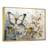 Beige Butterfly Glimpse Of Serendipity - Animals Canvas Wall Art