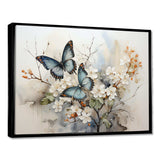 Blue White Butterfly Glimpse Of Serendipity - Animals Canvas Wall Art