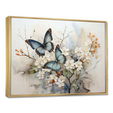 Blue White Butterfly Glimpse Of Serendipity - Animals Canvas Wall Art