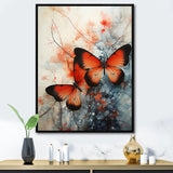 Orange Teal Butterfly Symphony Of Wings - Butterfly Large Canvas Wall Art