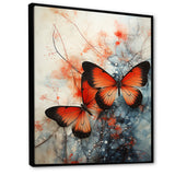 Orange Teal Butterfly Symphony Of Wings - Butterfly Large Canvas Wall Art