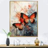 Orange Teal Butterfly Symphony Of Wings - Butterfly Large Canvas Wall Art