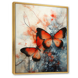 Orange Teal Butterfly Symphony Of Wings - Butterfly Large Canvas Wall Art