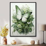 Green Butterfly Whirling Beauty - Animals Canvas Wall Art