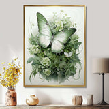 Green Butterfly Whirling Beauty - Animals Canvas Wall Art