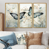 Blue Beige Butterfly Wings Of Serenity - Multi-Panels