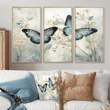 Blue Beige Butterfly Wings Of Serenity - Multi-Panels