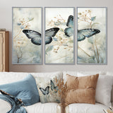Blue Beige Butterfly Wings Of Serenity - Multi-Panels