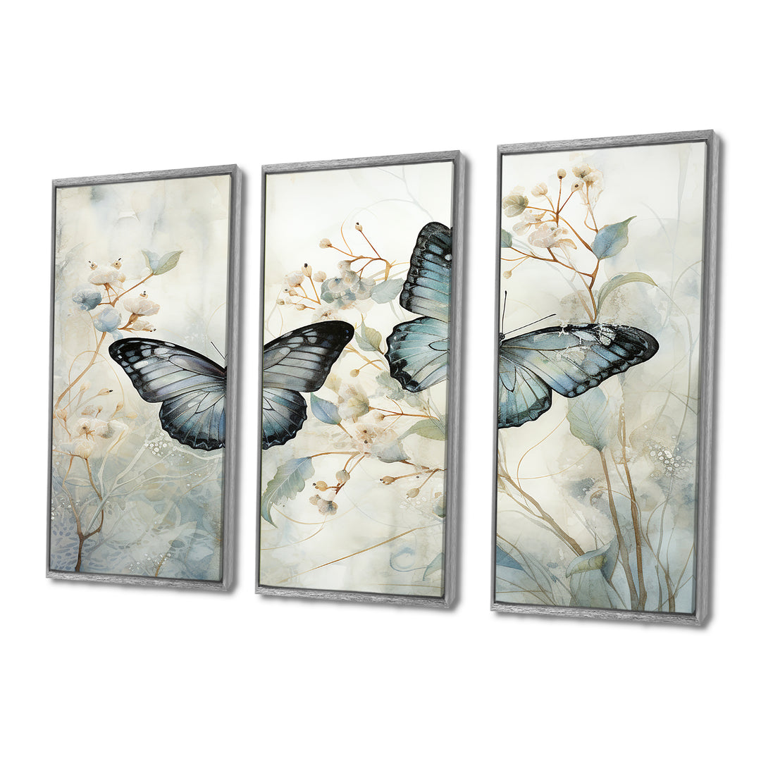 Blue Beige Butterfly Wings Of Serenity - Multi-Panels