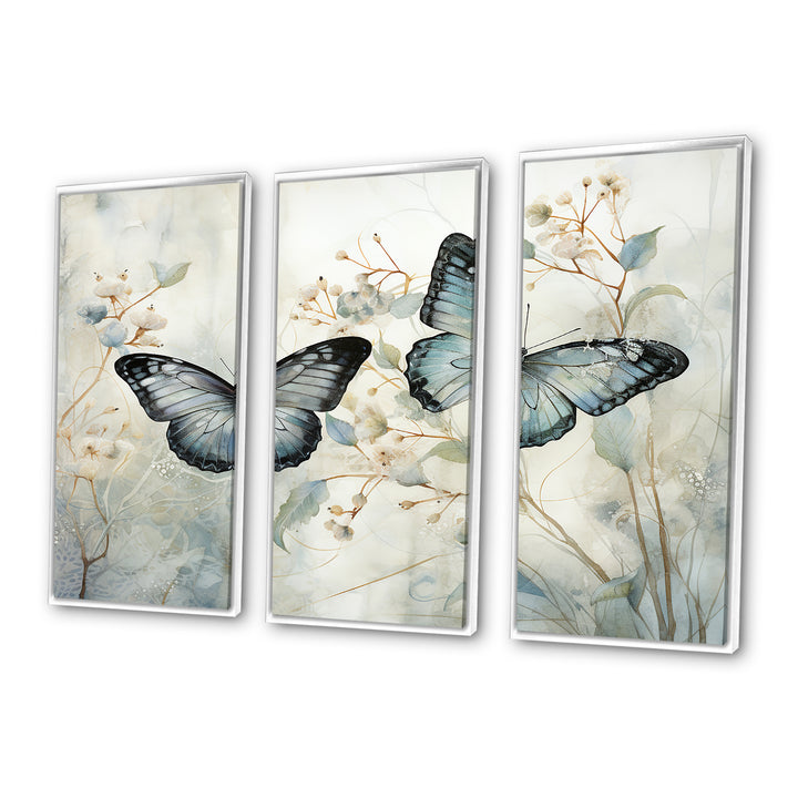 Blue Beige Butterfly Wings Of Serenity - Multi-Panels
