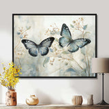 Blue Beige Butterfly Wings Of Serenity - Animals Canvas Wall Art