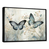 Blue Beige Butterfly Wings Of Serenity - Animals Canvas Wall Art