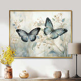 Blue Beige Butterfly Wings Of Serenity - Animals Canvas Wall Art