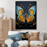 Teal Yellow Butterfly Animal - Butterfly Living Room Wall Art