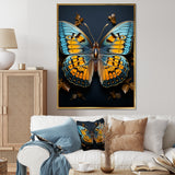 Teal Yellow Butterfly Animal - Butterfly Living Room Wall Art
