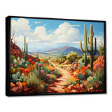 Coral Green Cactus Desert Guardian Organ - Floral Canvas Wall Art