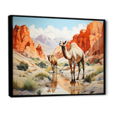 Camel Desert Wanderer Geometric - Green Camel Wall Art