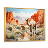 Camel Desert Wanderer Geometric - Green Camel Wall Art