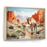 Camel Desert Wanderer Geometric - Green Camel Wall Art