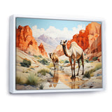 Camel Desert Wanderer Geometric - Green Camel Wall Art