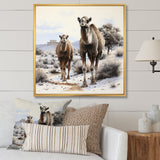 Camel Silent Strength Pointillism - Camel Living Room Wall Art