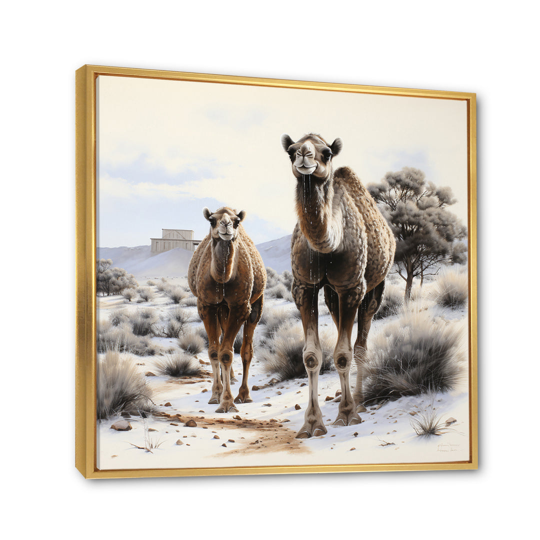 Camel Silent Strength Pointillism - Camel Living Room Wall Art