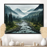 Canada Misty Mountains - Landscapes Canvas Wall Art