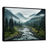 Canada Misty Mountains - Landscapes Canvas Wall Art