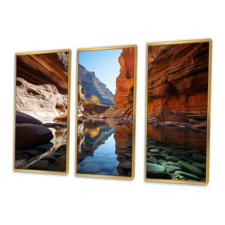 Canyon Enchantment River - Canvas Multipanels Set of 3