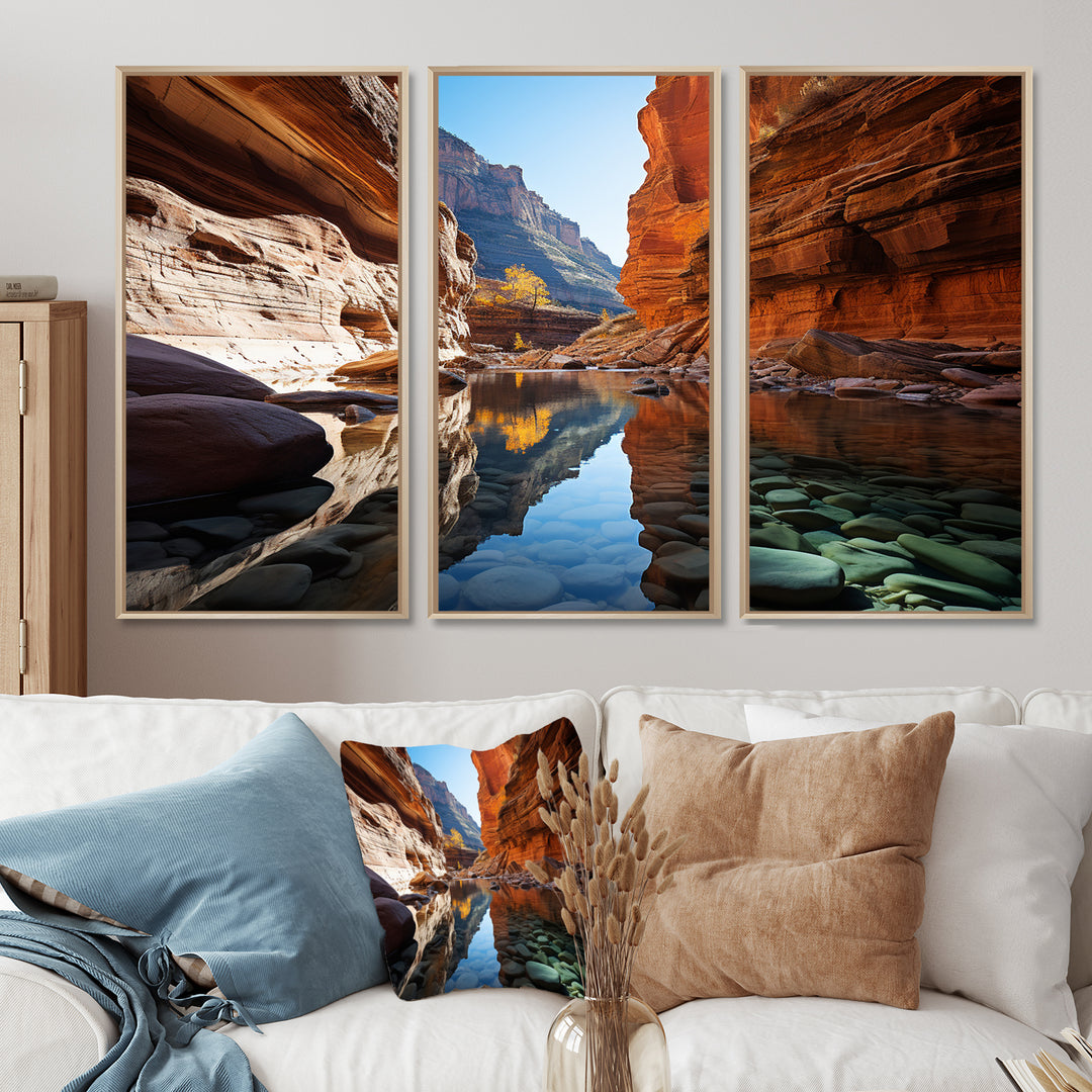 Canyon Enchantment River - Canvas Multipanels Set of 3