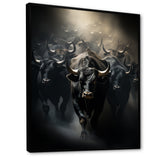 Cattle Harmony In Monochrome - Black Cattle Wall Art