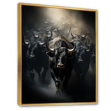 Cattle Harmony In Monochrome - Black Cattle Wall Art