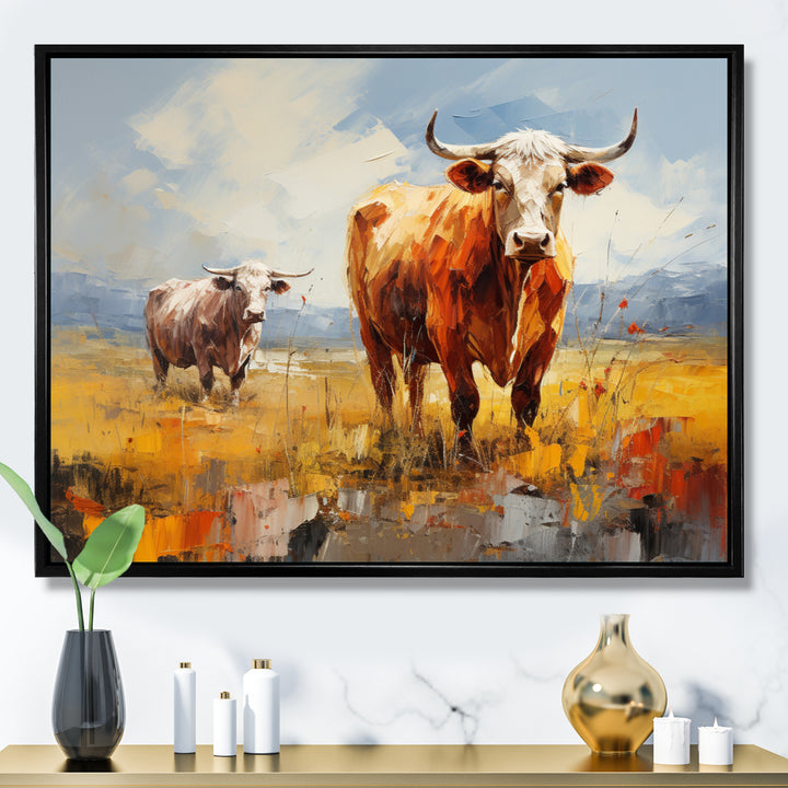 Cattle Pastoral Grazers Collage - Cattle Living Room Wall Art