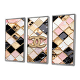 Fashion Geometric Glam Pattern - 3-Piece Canvas Wall Art