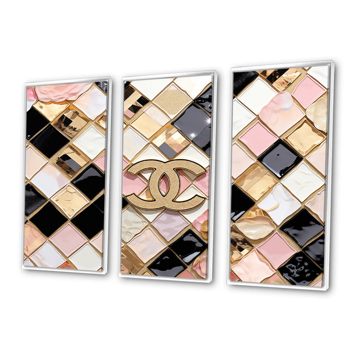 Fashion Geometric Glam Pattern - 3-Piece Canvas Wall Art