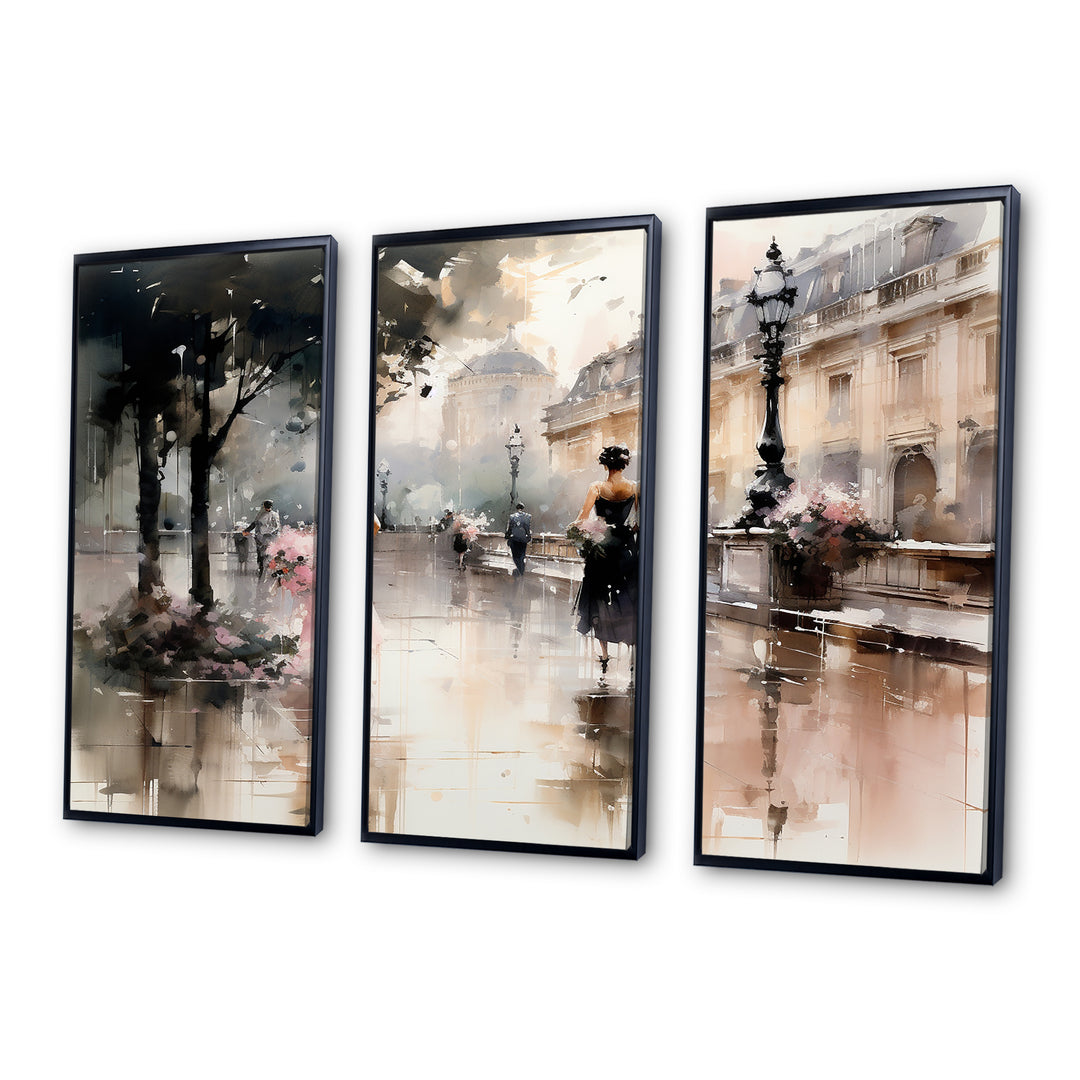 Fashion Impressionist Elegance I - Split Panel Canvas Art
