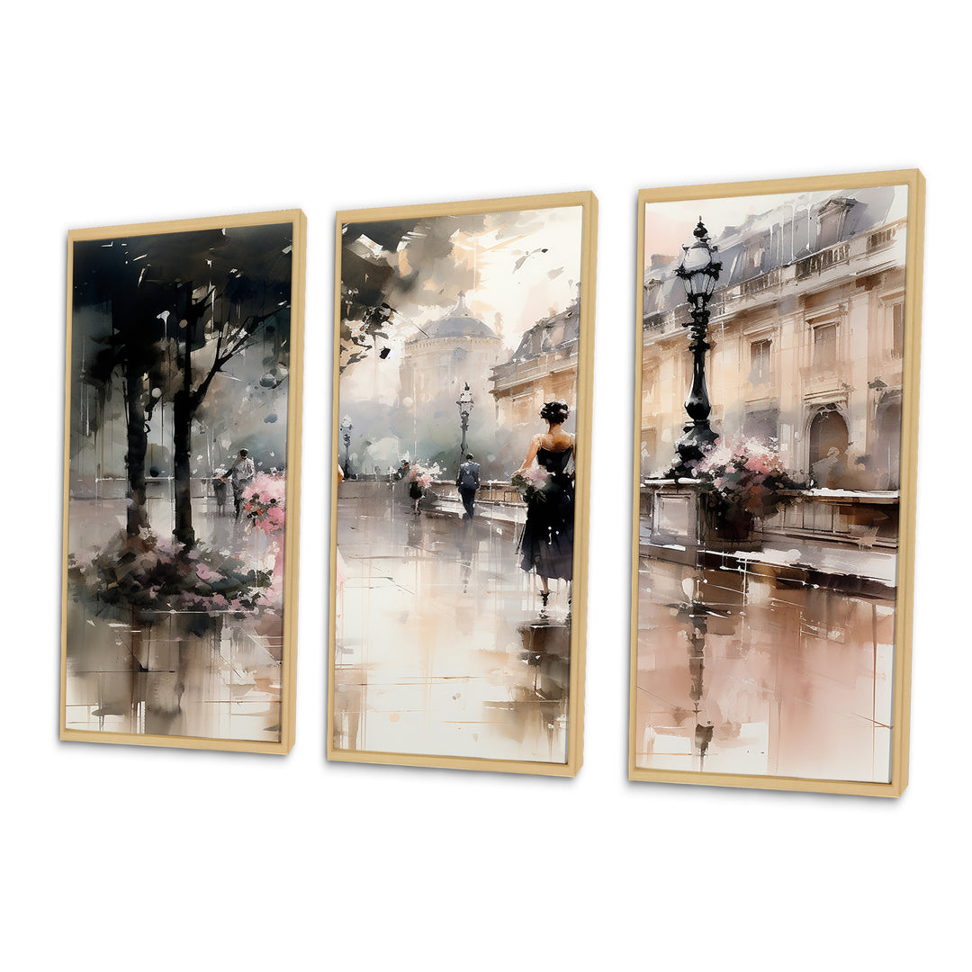 Fashion Impressionist Elegance I - Split Panel Canvas Art
