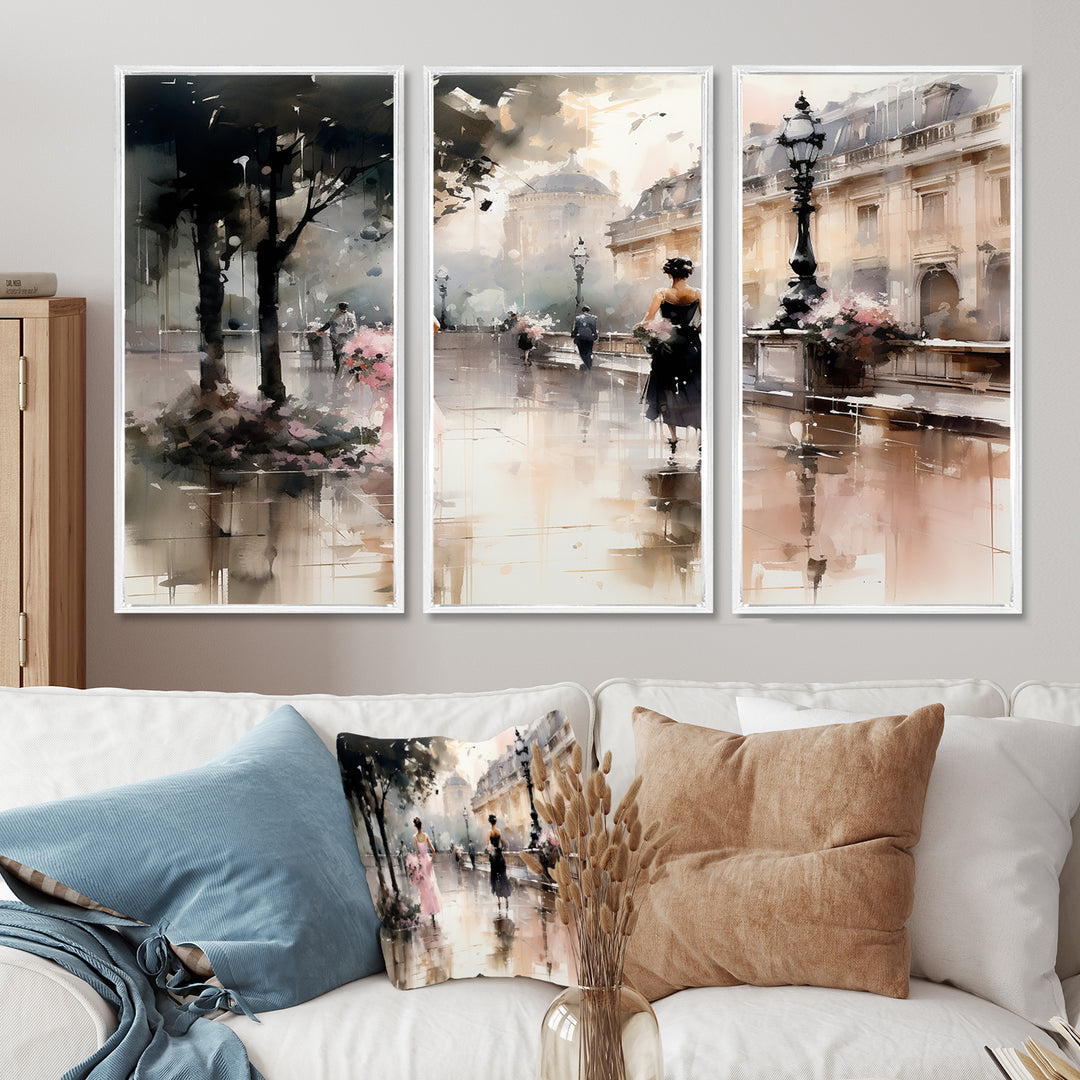 Fashion Impressionist Elegance I - Split Panel Canvas Art