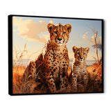 Cheetah Family In Africa - Orange Cheetah Wall Art