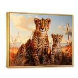 Cheetah Family In Africa - Orange Cheetah Wall Art