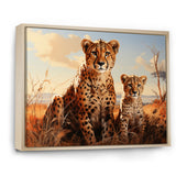 Cheetah Family In Africa - Orange Cheetah Wall Art