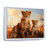 Cheetah Family In Africa - Orange Cheetah Wall Art
