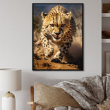Dangerous Cheetah Portrait - Beige Cheetah Wall Art