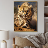 Dangerous Cheetah Portrait - Beige Cheetah Wall Art