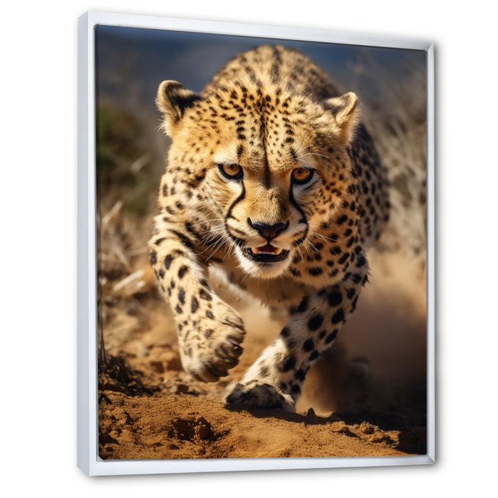 Dangerous Cheetah Portrait - Beige Cheetah Wall Art